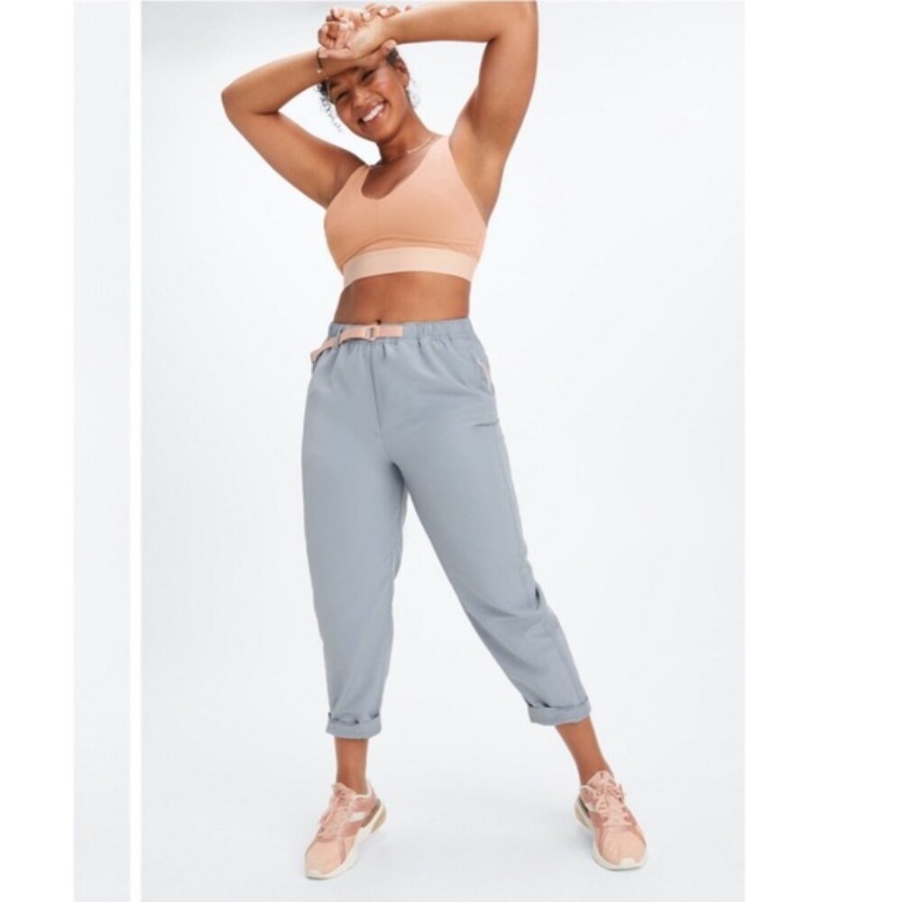 Fabletics Women’s Wander Hike Pant in Raincloud/Pink Tint